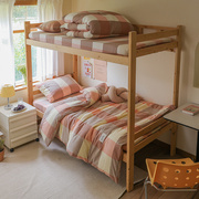 单人床大学生宿舍床上三件套棉质，舒适水洗棉，s被套床单寝室四件