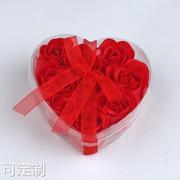 9朵心形香皂花母亲节玫瑰香皂，花礼盒创意，随手小婚庆用品