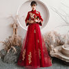 孕妇敬酒服新娘2022冬季秀禾中国风长袖，遮手臂红色结婚礼服女