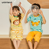 韩国兄妹儿童睡衣套装卡通，纯棉春夏薄款短袖男童女童家居服半袖