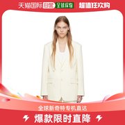 香港直邮潮奢 Mm6 Maison Margiela 女士灰白色单排扣西装外套