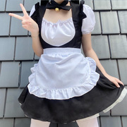 原创日系女lolita女仆装女士白黑色连衣裙情趣性感制服套装女装