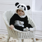 宝宝春秋款可爱熊猫造型衣服连体睡衣小孩恐龙动物哈衣婴幼儿爬服