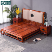 红木家具缅甸花梨木1.8米双人床新中式婚床双人床大果紫檀实木床
