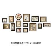 速发新中式照片墙禅意实木，相框墙组合中国风客厅沙发背景墙装饰画