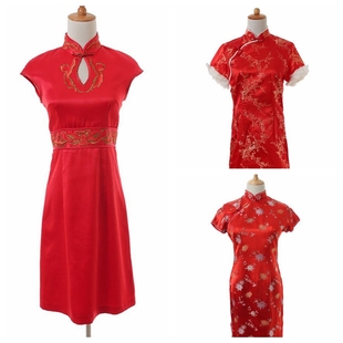复古vintage古着孤品文艺，裙子中国风，短袖连衣裙典雅旗袍民族风