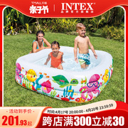 INTEX充气游泳池 家用儿童 大号婴儿加厚水池 泳池充气儿童钓鱼池