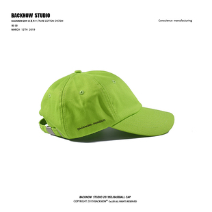 BACKNOW原创荧光绿鸭舌帽遮阳帽夏天帽子运动ins潮人户外遮阳帽