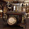 仿古电话机欧式复古实木古董，时尚创意座机，老式转盘电话无线插卡