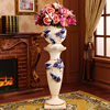 欧式落地花瓶大号摆件陶瓷，客厅摆设花瓶干花插花套装家居装饰品高