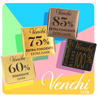 意大利进口闻绮venchi60%75%85%黑巧克力，零食买10送1单片3g