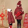 亲子装女童大红色羽绒服，冬装加厚洋气2024年装儿童拜年服外套
