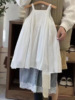 韩国童装2024春夏韩版女童棉布公主吊带连衣裙蕾丝拼接牛仔裤