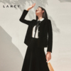 lancy朗姿女装2023秋季黑色，丝绒短外套女士气质通勤圆领夹克