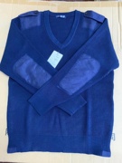 XF羊毛衫深蓝色V领套头毛线衣保暖针织衫冬季加厚打底毛衣