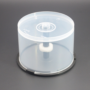光盘桶布丁桶cd dvd桶50片空桶光盘盒透明塑料桶收纳桶12cm直径光盘桶