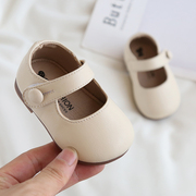 女宝宝真皮公主鞋透气春秋款1一2-3岁婴儿学步鞋软底防滑小童皮鞋