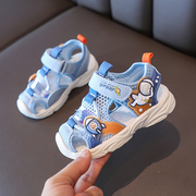 2024夏季款1-3-5岁小童防滑软底男童包头运动凉鞋女童宝宝学步鞋