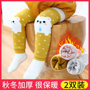 宝宝护腿袜套秋冬季加厚纯棉保暖护膝神器新生婴儿分体过膝长筒袜
