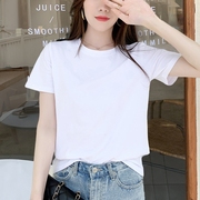 夏季纯棉t恤女黑色，宽松上衣女韩版短袖打底衫，2024年白色体恤