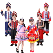 少数民族服装儿童夏季男女童傣族服装男五十六个民族服装儿童