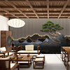 2o6x复古中式饭店餐厅装修壁纸3d立体古典书房茶楼茶室壁画仿