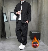 唐装棉服男冬季加厚保暖中国风棉衣套装新中式男装中老年棉袄外套