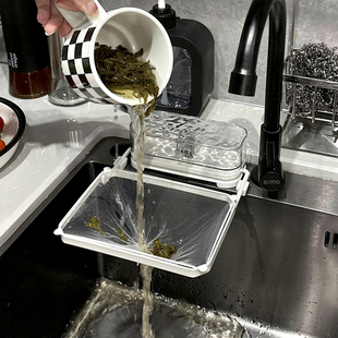 厨房水槽沥水架可折叠立起过滤网兜架子一次性，收纳网过滤剩菜剩饭