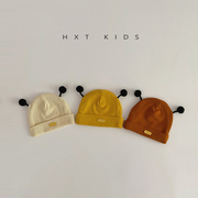新生儿帽子秋冬护囱门可爱小蜜蜂套头帽0-3个月婴儿宝宝保暖帽秋