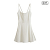 高级感白色吊带连衣裙，女夏季带内衬，a字收腰气质显瘦短裙