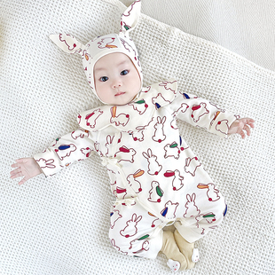 新生儿婴儿衣服套装男孩公主女宝宝满月喜庆百日宴0一3月连体衣
