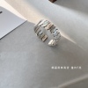 s925纯银戒指女轻奢小众设计感高级重工开口指环，宽版复古个性