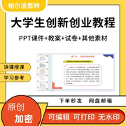 大学生创新创业教程ppt课件，详案教案创新精神意识思维方法团队