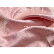 琉璃丝麻高品质白桃粉光泽细腻垂感亚麻缎面料连衣裙手工布料diy