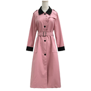 2023女装秋季韩版时尚百搭修身单排扣长袖，薄款中长款风衣外套