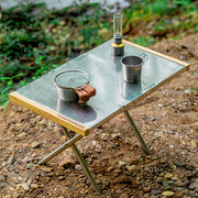 CAMPINGMOON柯曼便携小钢桌户外野餐烧烤桌露营桌折叠桌休闲桌子