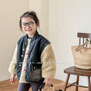 milo7c-自制韩国儿童秋冬款牛仔，羊羔绒棉衣男童女童休闲外套棉服
