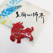 法国亚历山大同款奔牛，新年红色边夹青蛙，夹一字边夹少女成人发饰品