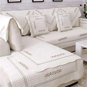 四季全棉防滑沙发垫布艺，纯棉简约坐垫，组合通用皮沙发巾套罩现代