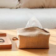 日式简约纸巾套盒棉麻布艺餐厅，客厅抽纸盒文艺，纸巾收纳袋创意家用