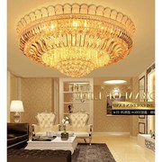 工程传统金黄色水晶灯，圆形客厅吸顶灯酒店，欧式卧室聚宝盆吸顶灯具