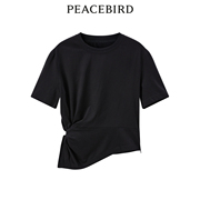 商场同款太平鸟短袖T恤女2023夏设计感修身上衣A1DAD2250