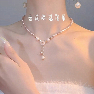 珍珠项链轻奢时尚气质，2023潮女短款锁骨链小众，设计感高级颈链