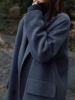 2023秋冬季双面零羊绒大衣女，中长款高端韩版茧型毛呢外套小个