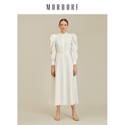 mordorf复古宫廷连衣裙，女设计感泡泡，袖衬衫裙中长款