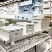IKEA宜家福佳附盖储物纸盒杂物化妆品收纳盒玩具分类整理纸箱文件
