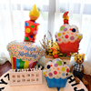 蜡烛蛋糕铝膜气球生日装饰场景布置宝宝派对卡通儿童拍照