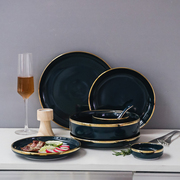 北欧ins网红餐具碗碟，套装家用创意盘子陶瓷餐盘，汤碗宜家碗盘勺子