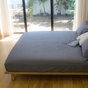 1.5m1.82.01.2床垫套床笠单件纯色，米床罩床套防滑银灰色银色深床