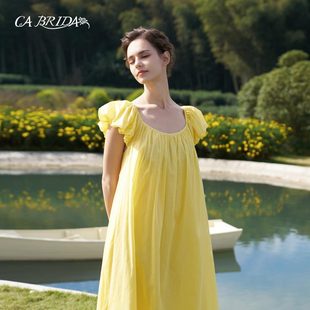 CA BRIDA/嘉德丽亚春夏法式古典风格棉质花苞短袖睡裙O201C